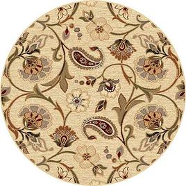 Tayse Impressions Fairfield Beige Round Area Rug - 5'3