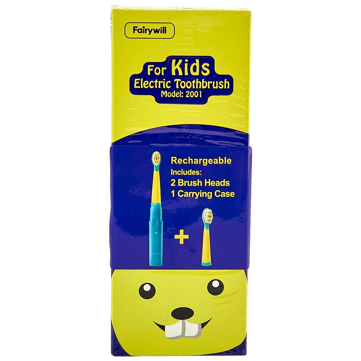 Kids Fairywill Sonic Electric Toothbrush - Blue/Green