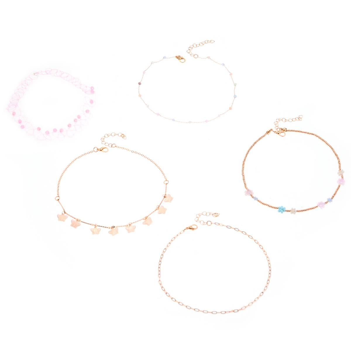 Ashley Flower/Butterfly 5pc. Choker Set