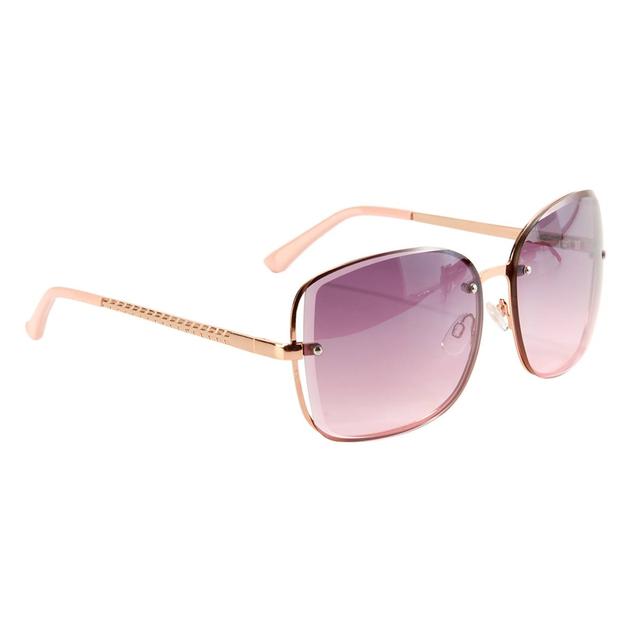 Womens USPA Metal Vented Oval Sunglasses with Chain Temple