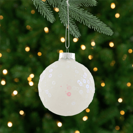 Northlight 4ct. Frosted Sequined Christmas Ball Glass Ornaments