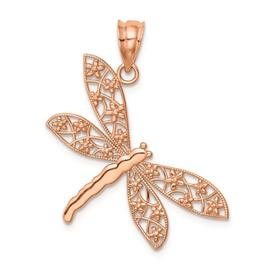 Gold Classics(tm) 14kt. Rose Gold Polished Dragonfly Pendant