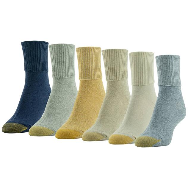 Womens Gold Toe® 6pk. Turn Cuff Socks