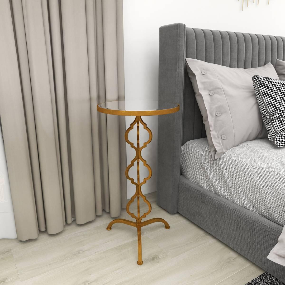 9th & Pike® Gold Glam Metal Accent Table