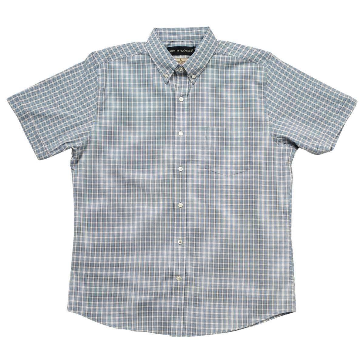 Mens North Hudson Plaid Tuckless Button Down Shirt - London Fog