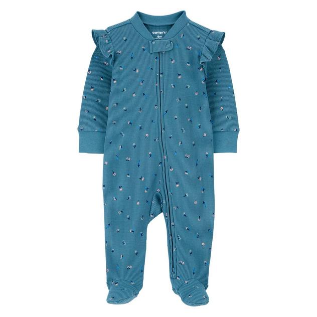 Baby Girl (NB-9M) Carter’s® Floral Ruffle Thermal Sleep & Play