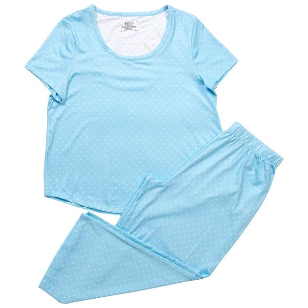 Womens Karen Neuburger Short Sleeve Dot Scoop Neck Pajama Set