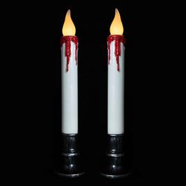 Northlight Seasonal Pre-Lit LED White & Red Candles -  Set of 2
