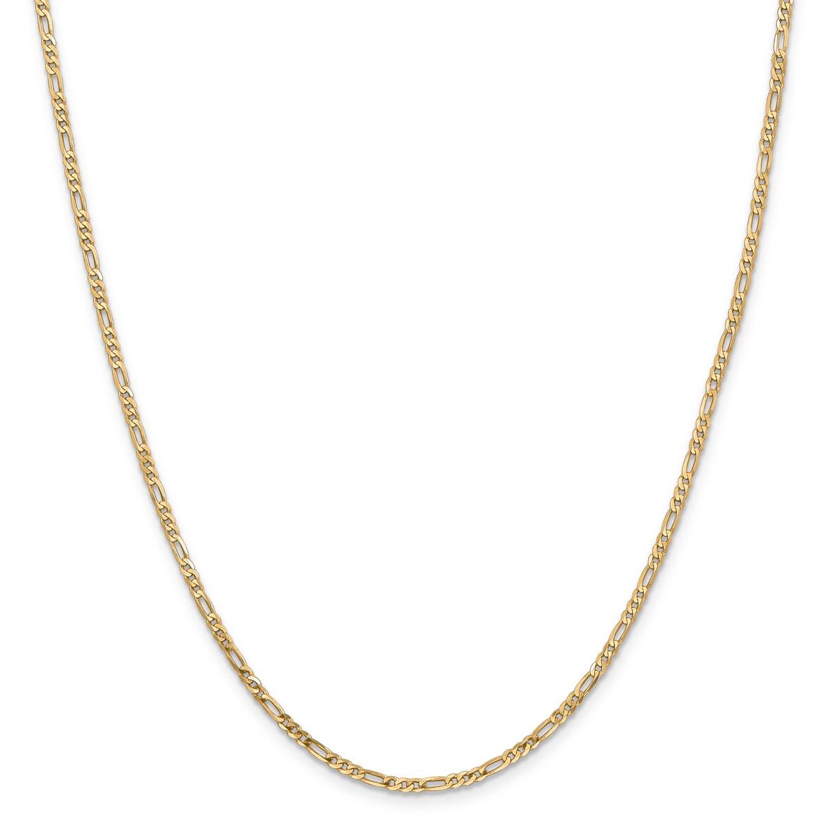 Unisex Gold Classics(tm) 2.25mm. 14k Gold Flat Figaro Chain Necklace