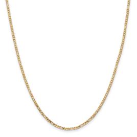 Unisex Gold Classics(tm) 2.25mm. 14k Gold Flat Figaro Chain Necklace