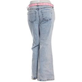 Juniors Plus Madden Girl Pink Western Belted Flare Jeans