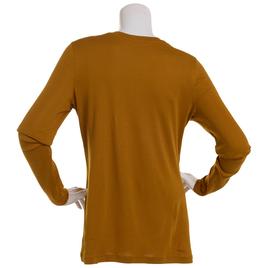 Plus Size Architect® Long Sleeve V-Neck Tee w/ Functional Placket
