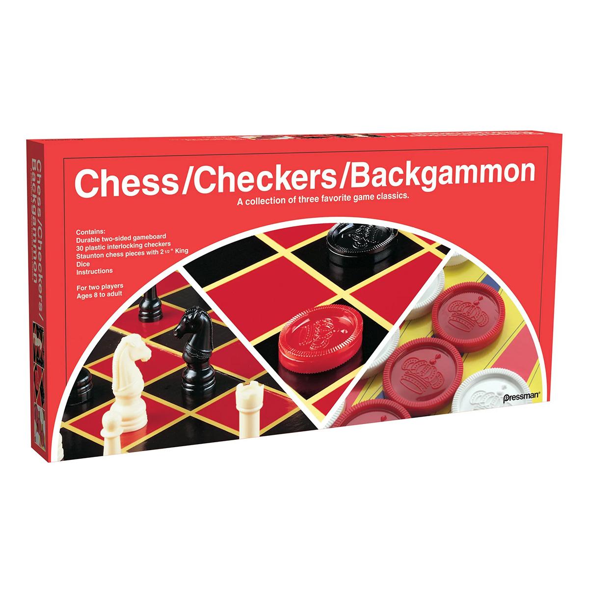 Pressman Checkers/Chess/Backgammon Folded Board Game
