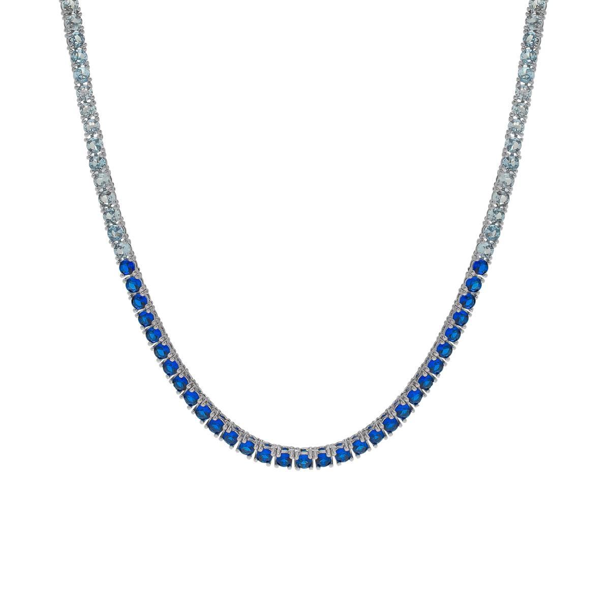Gianni Argento Round Blue Ombre Necklace