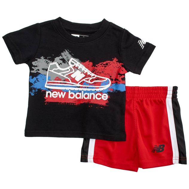 Baby Boy (12-24M) New Balance Sneaker Tee & Mesh Shorts Set