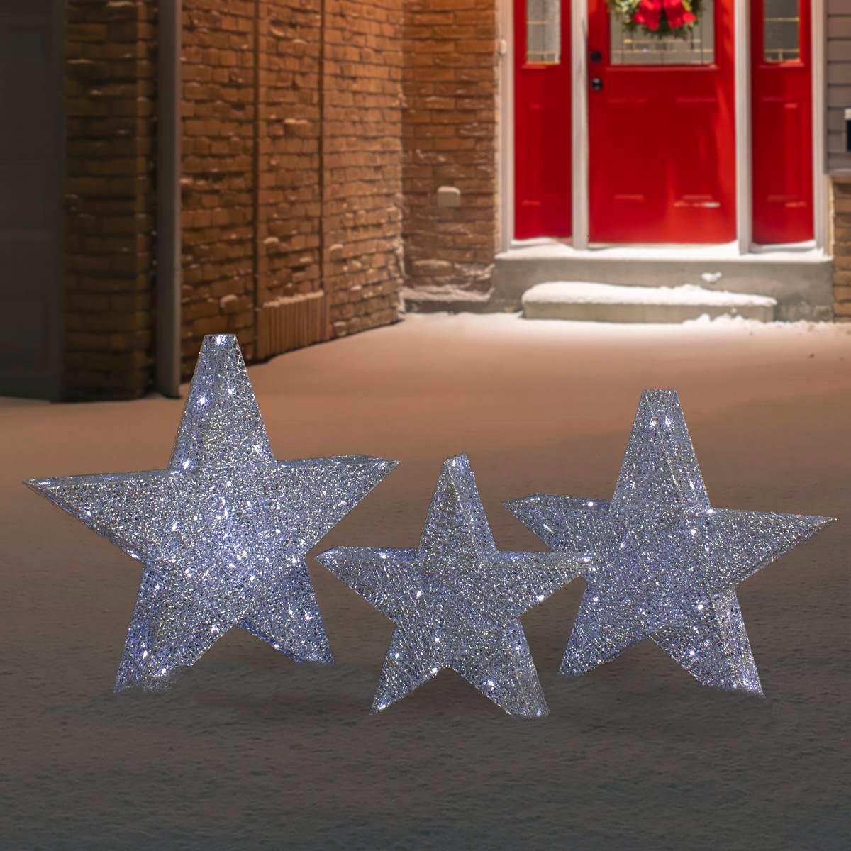 Northlight Seasonal LED Stars Outdoor Christmas Décor - Set of 3