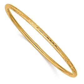 14kt. Gold Polished Diamond-Cut Slip-On Bangle Bracelet
