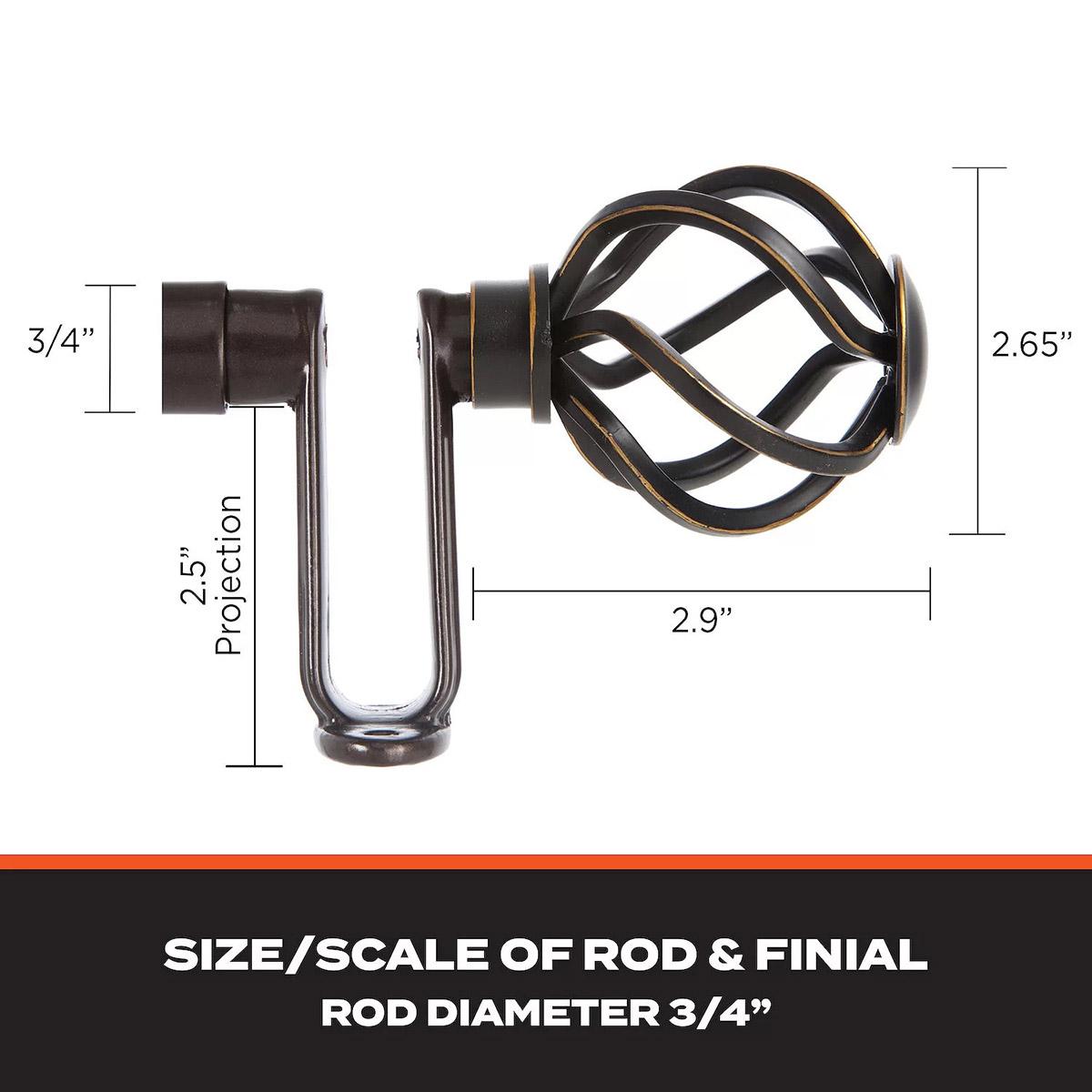 Sun Zero Cage 3/4in. Orb Wrap Curtain Rod