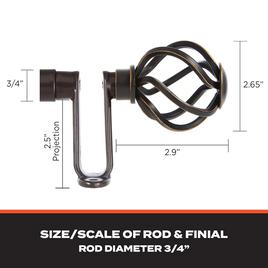 Sun Zero Cage 3/4in. Orb Wrap Curtain Rod