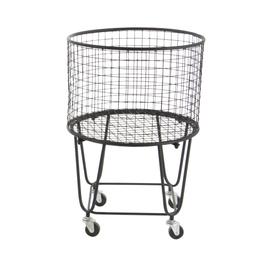 CosmoLiving by Cosmopolitan Black Industrial Metal Laundry Cart