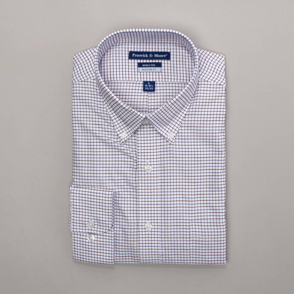 Mens Preswick & Moore(R) Regular Fit Oxford Dress Shirt - Navy