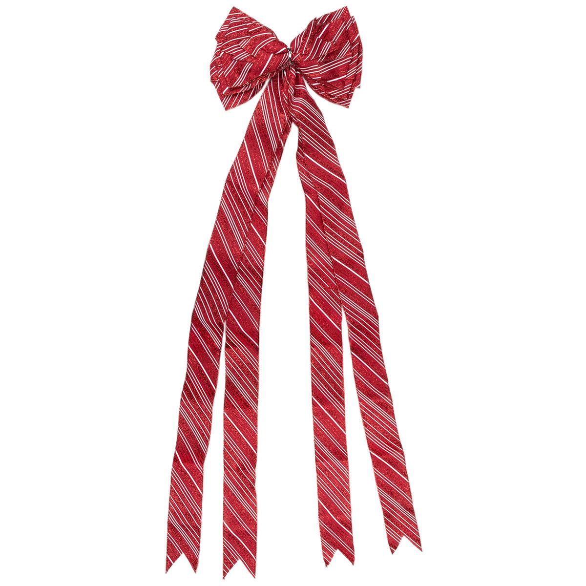 Northlight 48in. x 10in. Red and White Striped 16 Loop Christmas