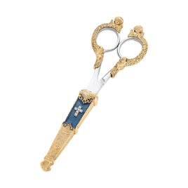 Symbols of Faith Crystal Cross Blue Enamel Scissor Holder