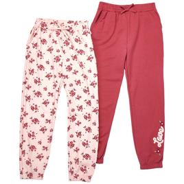Girls (7-12) BTween® 2pk. Fleece Lined Love/Floral Joggers