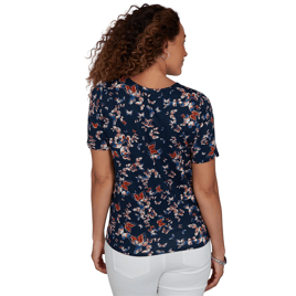 Womens Emaline Key Items Short Sleeve Tie Hem Butterfly Blouse