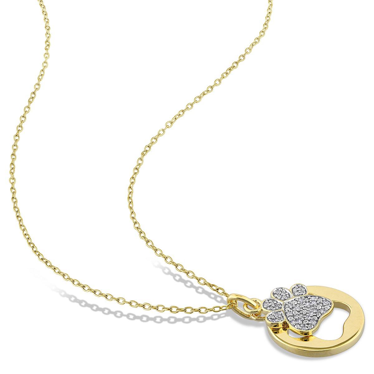 Diamond Classics™ Sterling Silver Dog Paw Necklace