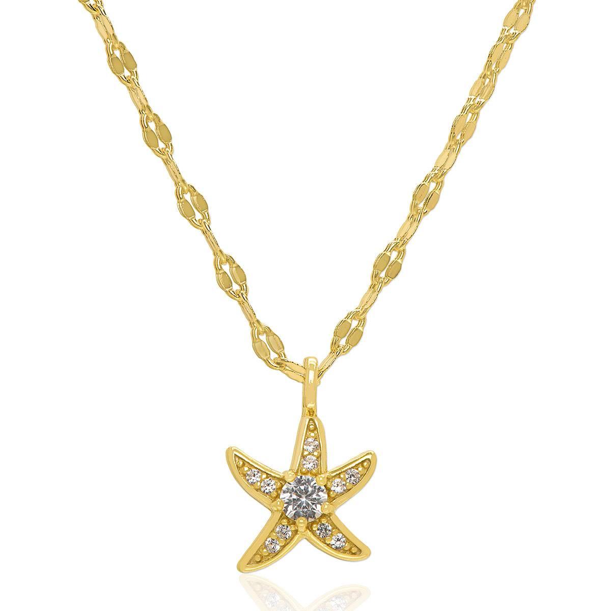 Gianni Argento Lab Grown White Sapphire Starfish Pendant
