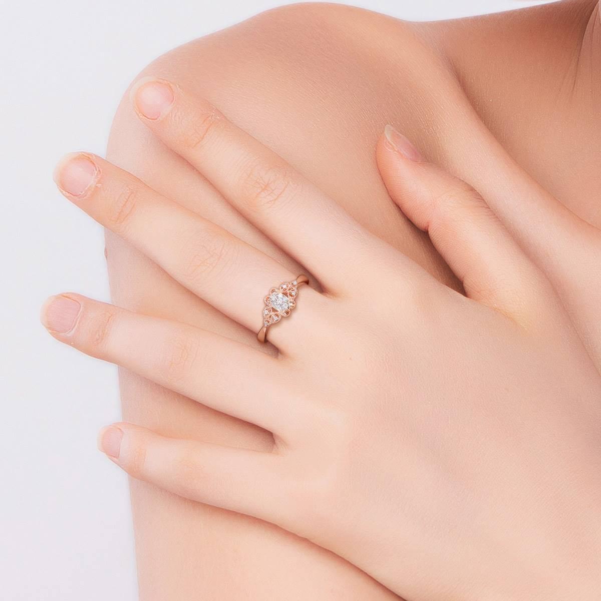 Diamond Classics™ 1/10ctw. Diamond Rose Silver Ring