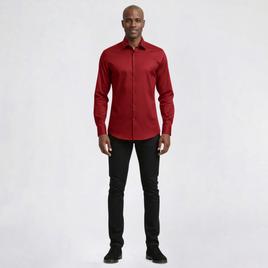 Mens Bill Blass Essentials Slim Fit Dress Shirt - Dried Berry