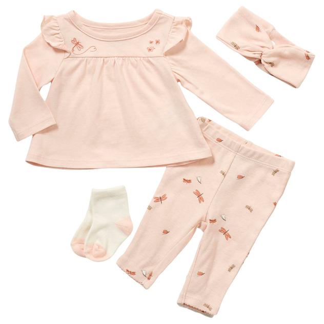 Baby Girl (NB-12M) Carter's® 4pc. Embroidered Dragonfly Pants Set
