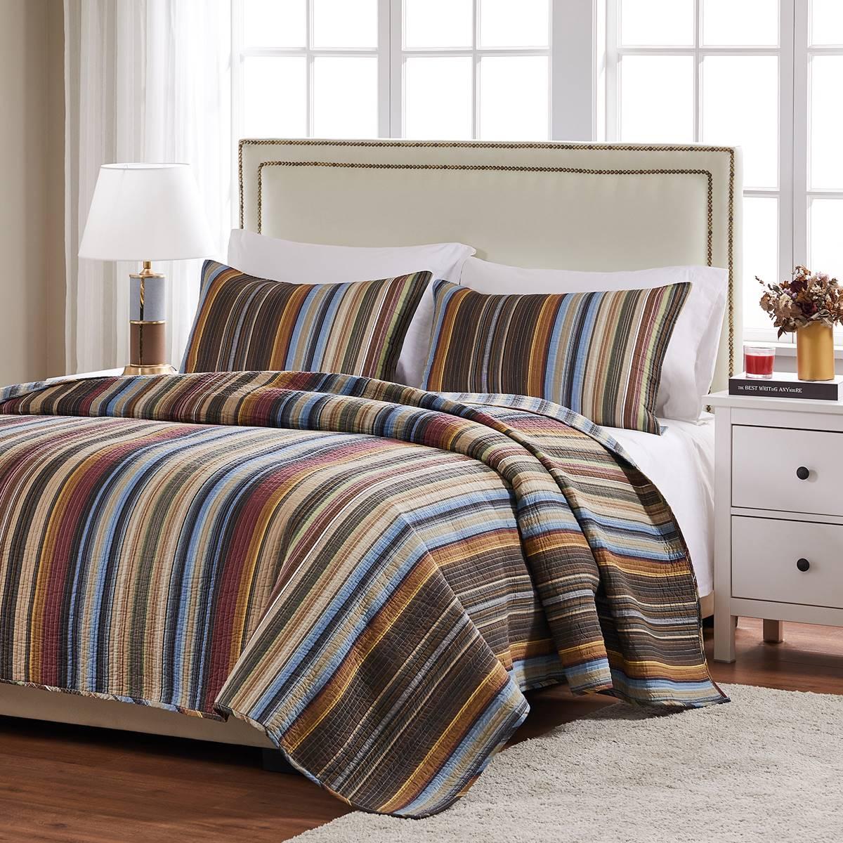 Greenland Home Fashions(tm) Durango Earth Striped Quilt Set