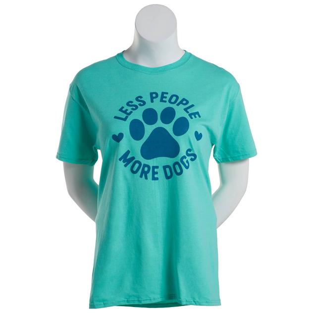 Womens JERZEES Less People More Dogs Graphic Tee