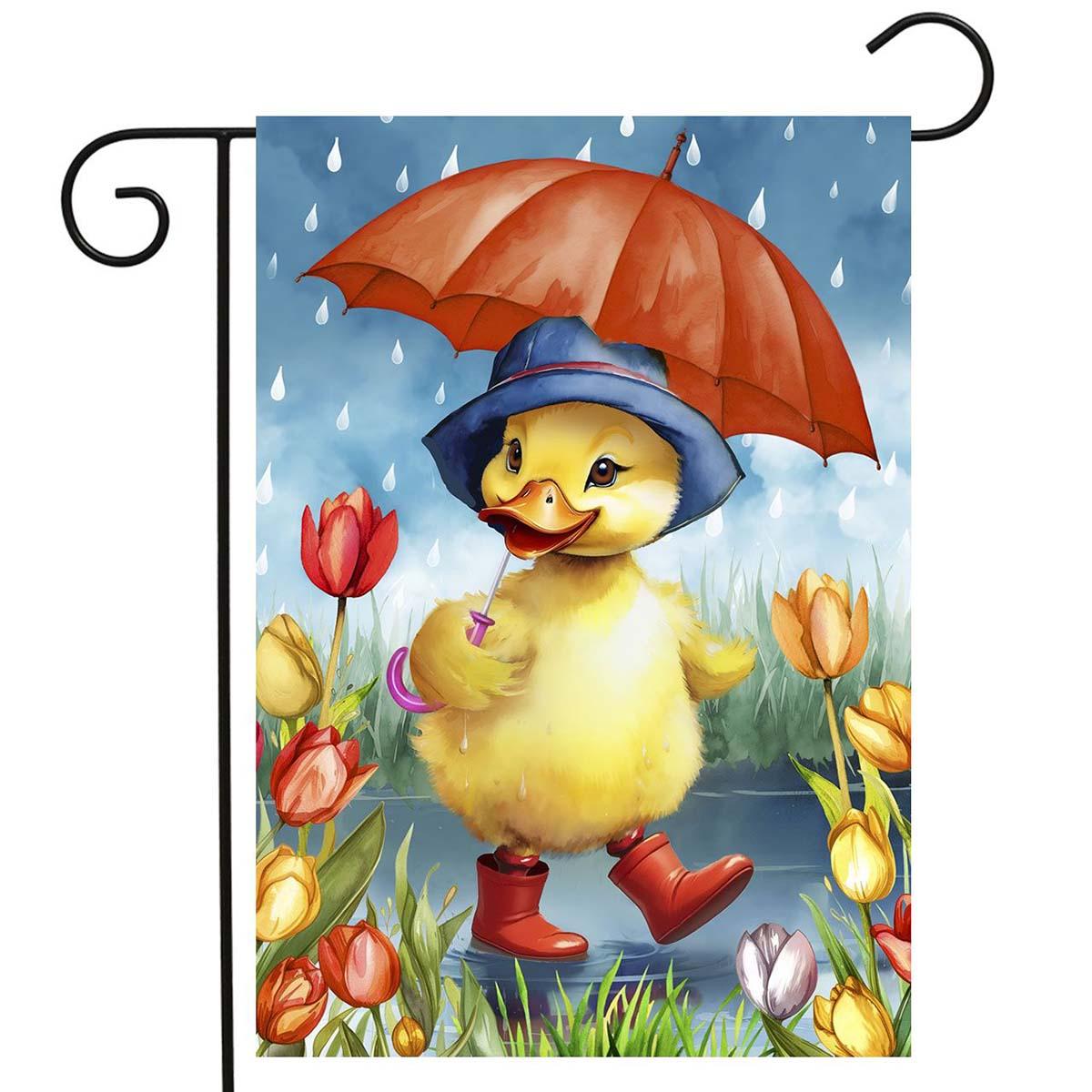 Briarwood Lane Rainy Day Duckling Garden Flag