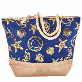 Renshun Metallic Nautical Beach Tote