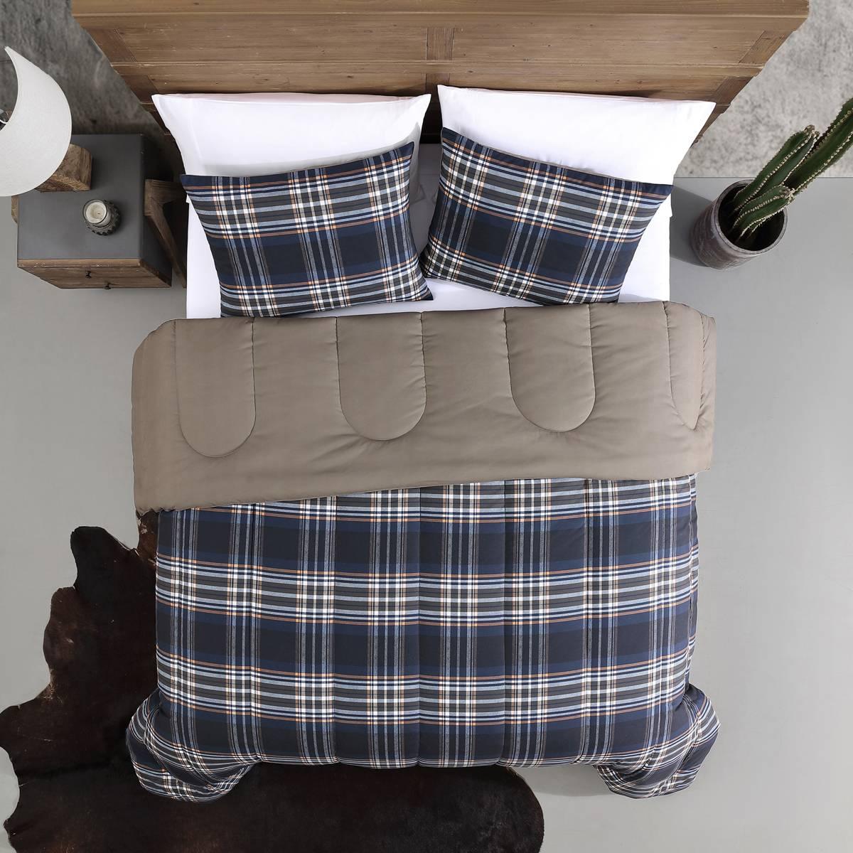 Wrangler City Flats Plaid Microfiber Reversible Comforter Set