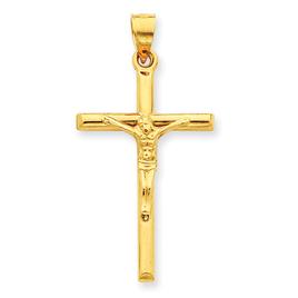 Gold Classics(tm) Yellow Gold Hollow Crucifix Pendant