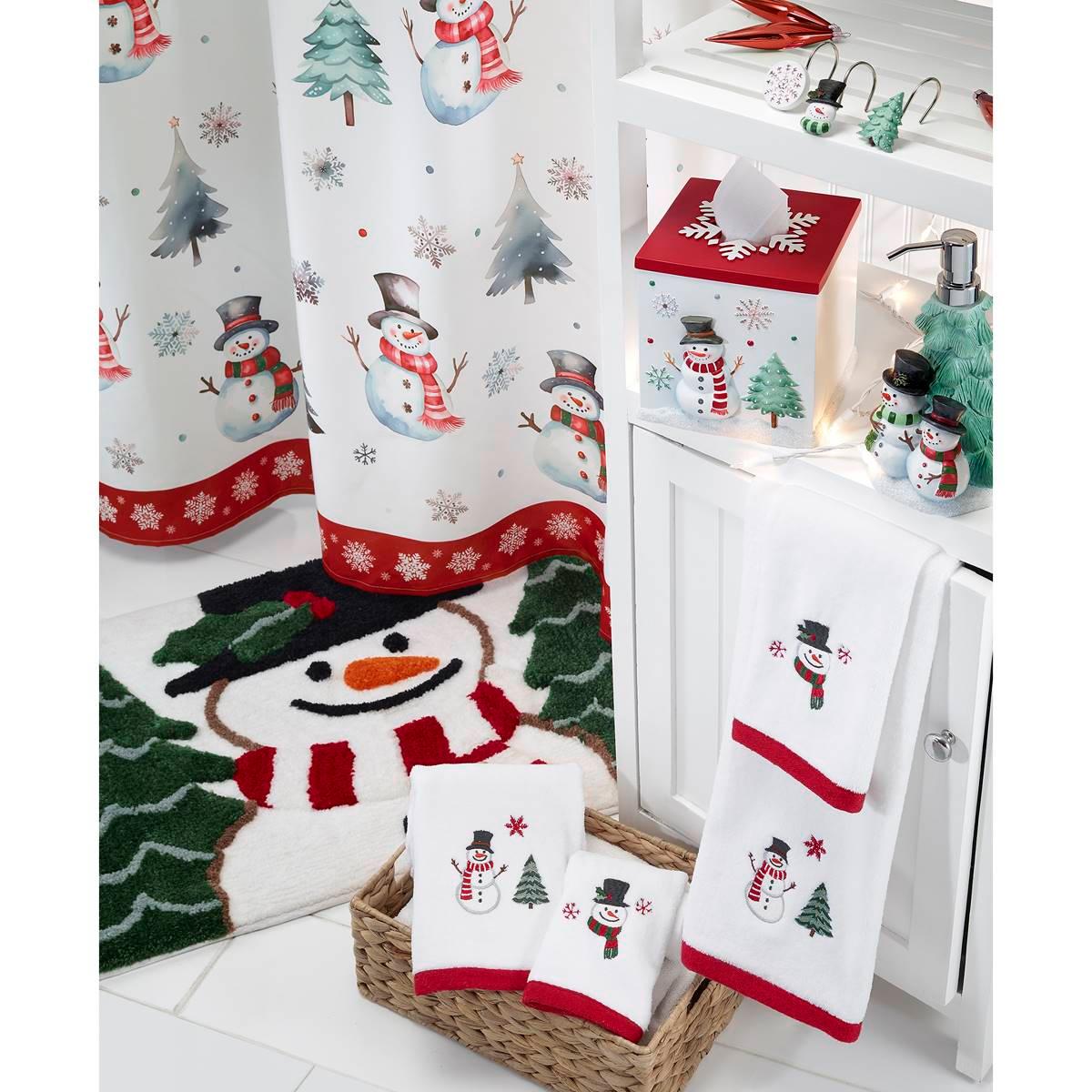 Avanti Winter Snowman Shower Curtain