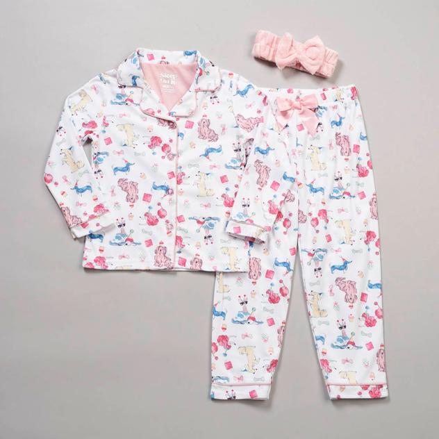 Girls (7-16) Sleep On It® 3pc. Dog Party Fleece Pajama Set
