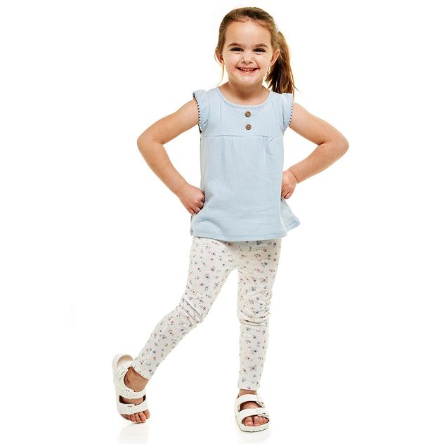 Toddler Girl René Rofé® Solid Peplum Top & Floral Leggings Set