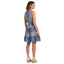 Womens Figueroa & Flower Sleeveless Mix Stripe Tier A-Line Dress