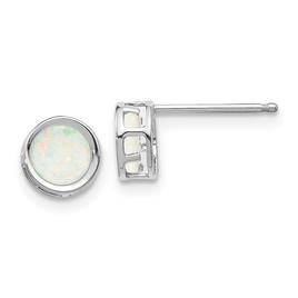 Gemstone Classics(tm) White Gold 5mm. Opal Stud Earrings