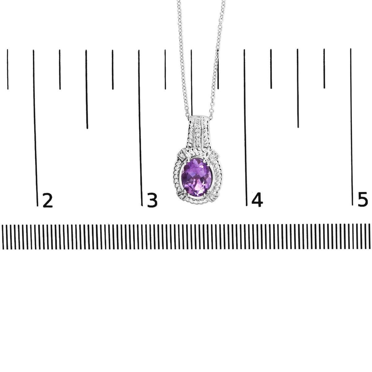 Haus of Brilliance Sterling Silver Purple Amethyst Drop Pendant