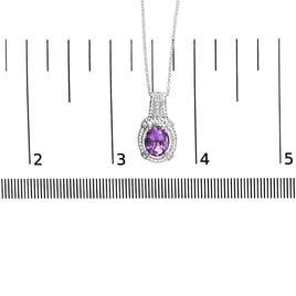 Haus of Brilliance Sterling Silver Purple Amethyst Drop Pendant