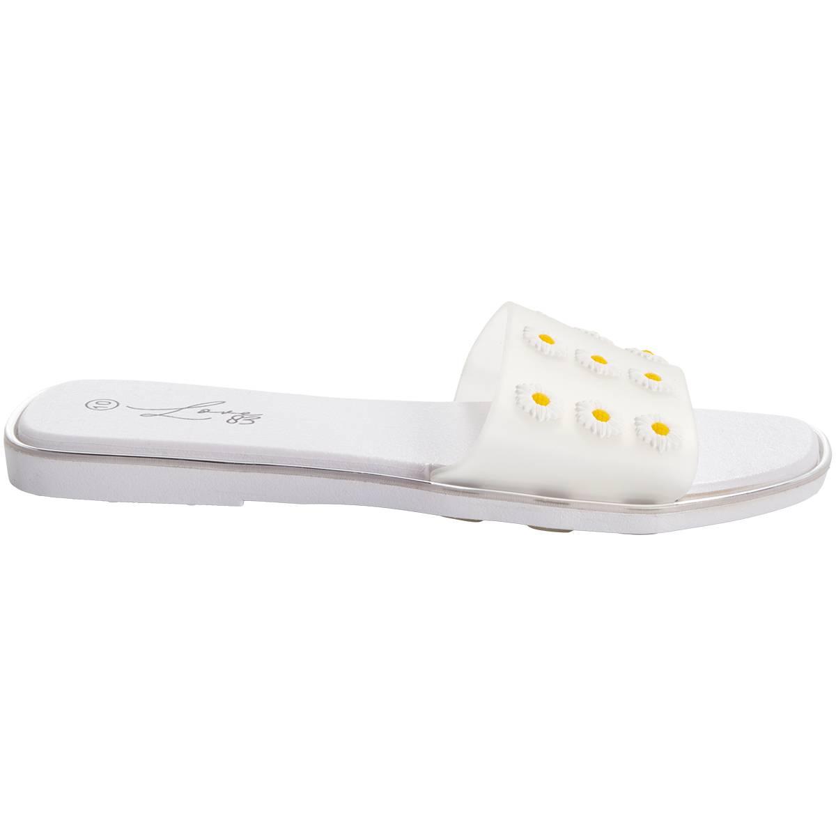 Womens Love 83 Clear Jelly Band Slide Sandals