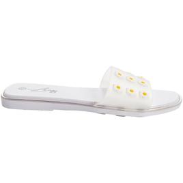 Womens Love 83 Clear Jelly Band Slide Sandals