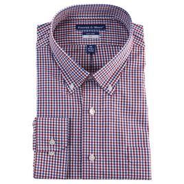 Mens Big & Tall Preswick & Moore Plaid Dress Shirt - Blue/Red